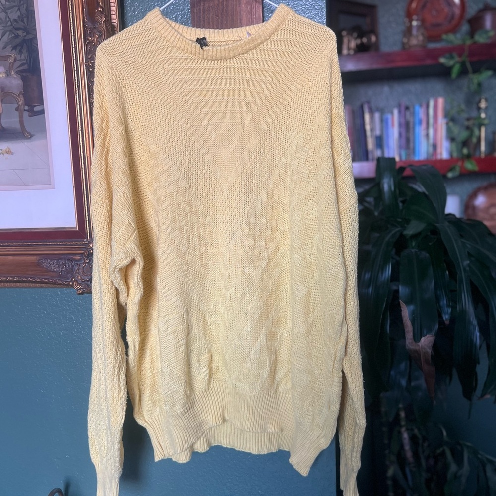 Sunny Yellow Cable Knit Sweater